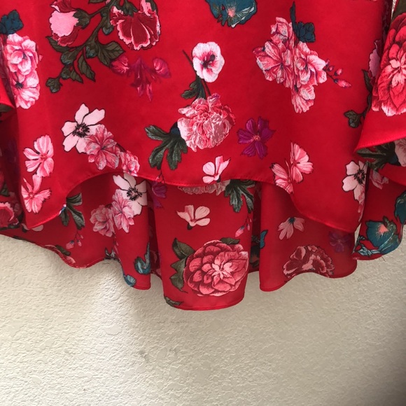 Vince camuto | Red floral boho blouse - Picture 6 of 12